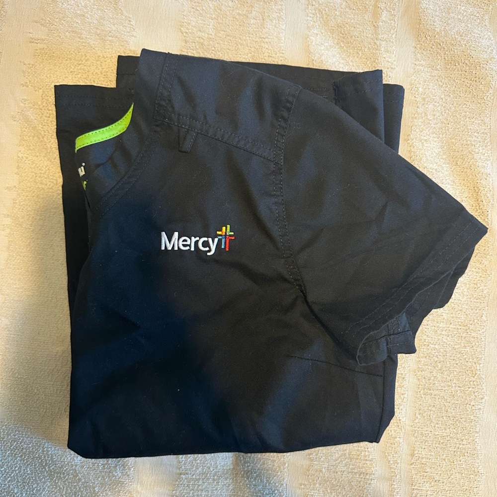 Mercy Black Scrub Top
